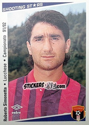Sticker Roberto Simonetta - Shooting Stars Calcio 1991-1992 - Merlin