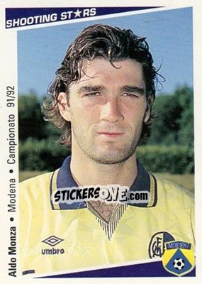 Figurina Aldo Monza - Shooting Stars Calcio 1991-1992 - Merlin