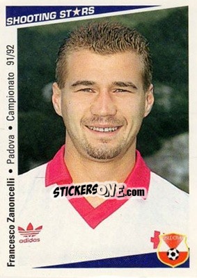 Sticker Francesco Zanoncelli - Shooting Stars Calcio 1991-1992 n. 287 - Merlin