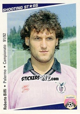 Sticker Roberto Biffi - Shooting Stars Calcio 1991-1992 - Merlin