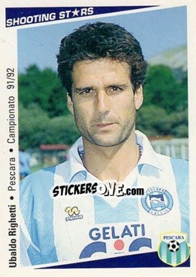 Sticker Ubaldo Righetti - Shooting Stars Calcio 1991-1992 - Merlin