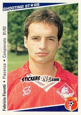 Figurina Fabrizio Fioretti - Shooting Stars Calcio 1991-1992 - Merlin