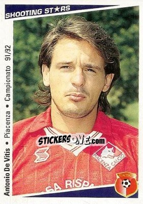 Figurina Antonio De Vitis - Shooting Stars Calcio 1991-1992 - Merlin