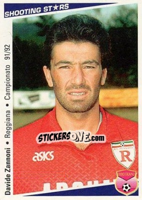 Figurina Davide Zannoni - Shooting Stars Calcio 1991-1992 - Merlin
