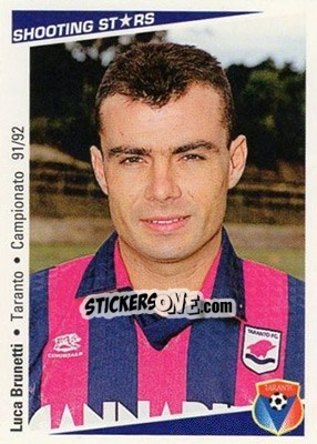 Figurina Luca Brunetti - Shooting Stars Calcio 1991-1992 - Merlin