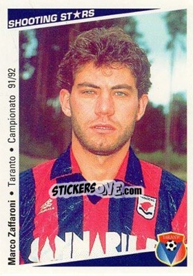 Sticker Marco Zaffaroni - Shooting Stars Calcio 1991-1992 n. 306 - Merlin