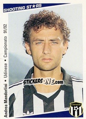 Figurina Andrea Mandorlini - Shooting Stars Calcio 1991-1992 - Merlin