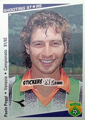 Figurina Paolo Poggi - Shooting Stars Calcio 1991-1992 - Merlin