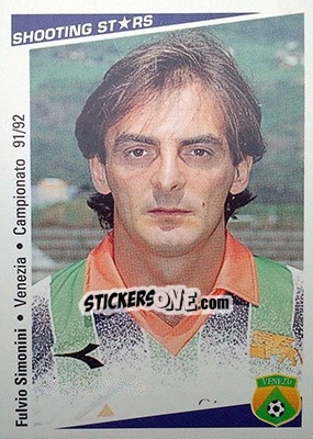 Sticker Fulvio Simonini - Shooting Stars Calcio 1991-1992 - Merlin