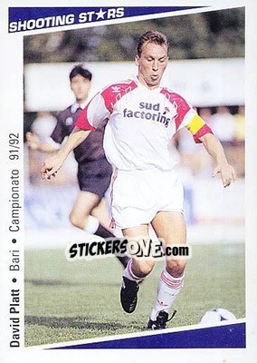 Sticker David Platt - Shooting Stars Calcio 1991-1992 - Merlin