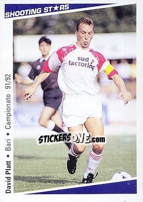 Sticker David Platt - Shooting Stars Calcio 1991-1992 n. 314 - Merlin