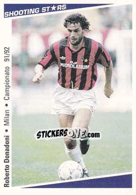 Figurina Roberto Donadoni - Shooting Stars Calcio 1991-1992 - Merlin