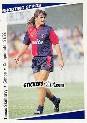 Figurina Tomas Skuhravy - Shooting Stars Calcio 1991-1992 - Merlin