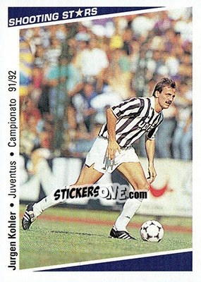 Figurina Jurgen Kohler - Shooting Stars Calcio 1991-1992 - Merlin