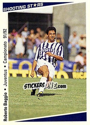Figurina Roberto Baggio - Shooting Stars Calcio 1991-1992 - Merlin