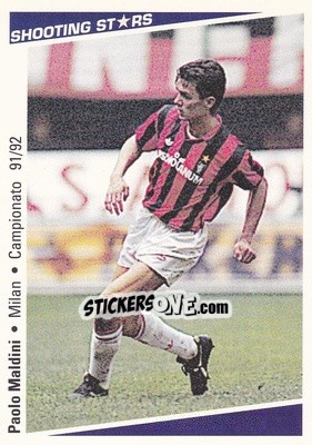 Sticker Paolo Maldini - Shooting Stars Calcio 1991-1992 n. 334 - Merlin