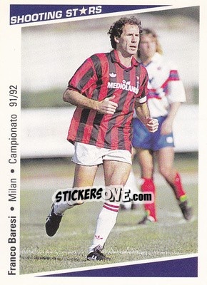 Sticker Franco Baresi - Shooting Stars Calcio 1991-1992 - Merlin