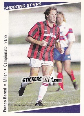 Sticker Franco Baresi - Shooting Stars Calcio 1991-1992 n. 335 - Merlin