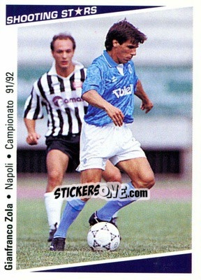 Figurina Gianfranco Zola - Shooting Stars Calcio 1991-1992 - Merlin