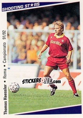Sticker Thomas Hässler - Shooting Stars Calcio 1991-1992 - Merlin