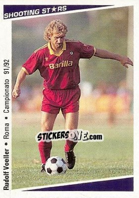 Figurina Rudolf Voeller - Shooting Stars Calcio 1991-1992 - Merlin