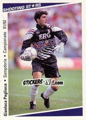 Sticker Gianluca Pagliuca - Shooting Stars Calcio 1991-1992 n. 348 - Merlin