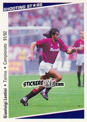 Sticker Gianluigi Lentini - Shooting Stars Calcio 1991-1992 - Merlin