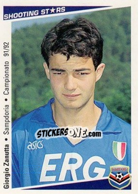 Figurina Giorgio Zanutta - Shooting Stars Calcio 1991-1992 - Merlin