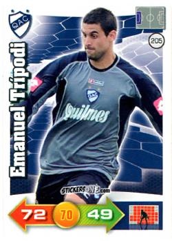 Sticker Emanuel Trípodi - El Gran Juego De Fùtbol 2012. Adrenalyn XL n. 205 - Panini