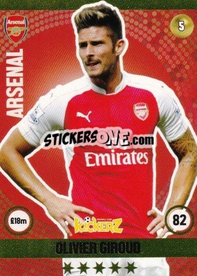 Sticker Olivier Giroud - Football Cards 2016 n. 5 - Kickerz