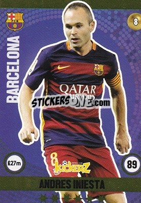 Sticker Andres Iniesta - Football Cards 2016 n. 8 - Kickerz