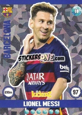 Sticker Lionel Messi - Football Cards 2016 n. 10 - Kickerz