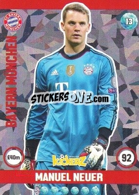 Sticker Manuel Neuer - Football Cards 2016 n. 13 - Kickerz