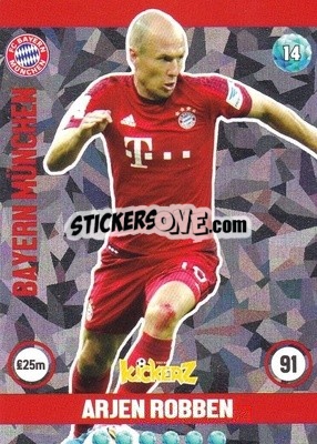 Sticker Arjen Robben - Football Cards 2016 n. 14 - Kickerz