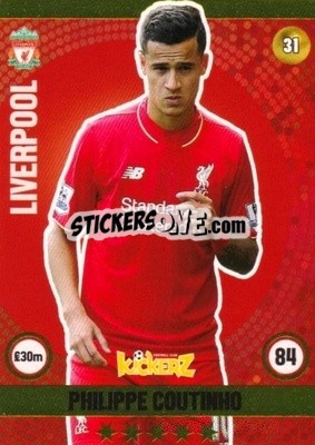 Sticker Philippe Coutinho - Football Cards 2016 - Kickerz