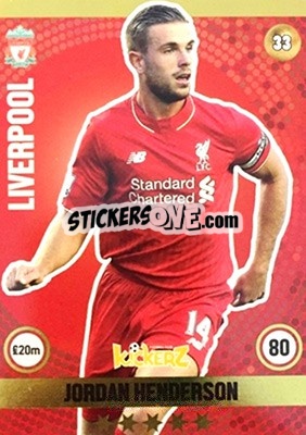 Sticker Jordan Henderson - Football Cards 2016 n. 33 - Kickerz