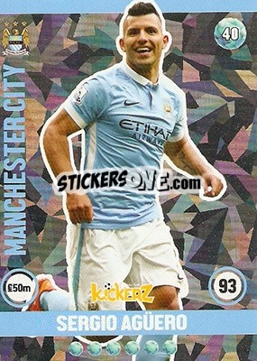 Sticker Sergio Aguero - Football Cards 2016 - Kickerz