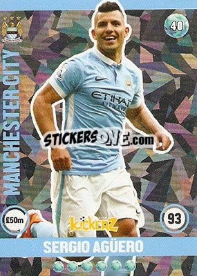 Sticker Sergio Aguero - Football Cards 2016 n. 40 - Kickerz