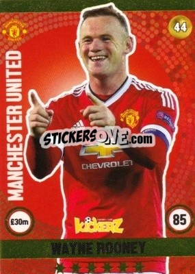 Sticker Wayne Rooney - Football Cards 2016 n. 44 - Kickerz