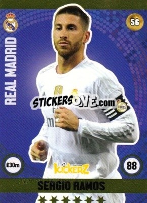 Sticker Sergio Ramos - Football Cards 2016 n. 56 - Kickerz