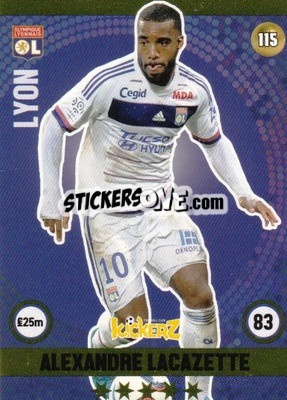 Sticker Alexandre Lacazette - Football Cards 2016 - Kickerz