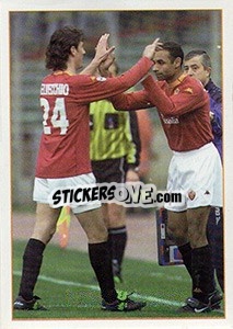 Figurina Roma - Napoli 3-0 (Devvecchio e Zebina) - Roma 2000-2001 n. 60 - Panini