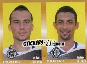 Sticker Plinio / Edson  - Campeonato Brasileiro 2010 n. 380 - Panini