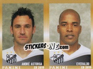 Sticker A.Astorga / Everaldo  - Campeonato Brasileiro 2010 n. 396 - Panini