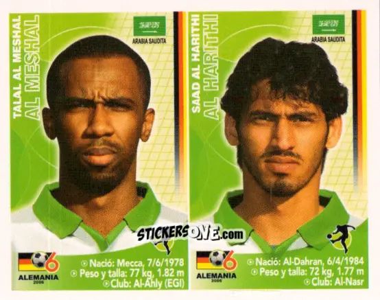 Sticker Talal Al-Meshal / Saad Al-Harthi - Mundial Alemania 2006 n. 441 - Navarrete