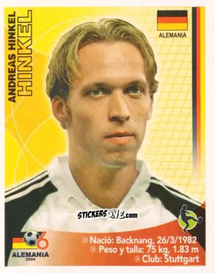 Sticker Andreas Hinkel - Mundial Alemania 2006 n. 16 - Navarrete