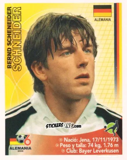 Sticker Bernd Schneider - Mundial Alemania 2006 n. 21 - Navarrete
