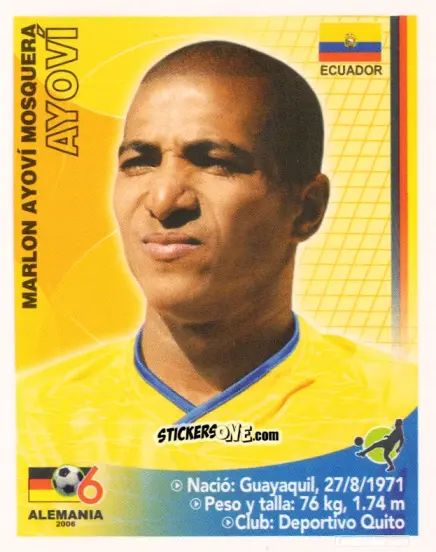 Sticker Marlon Ayoví - Mundial Alemania 2006 n. 36 - Navarrete