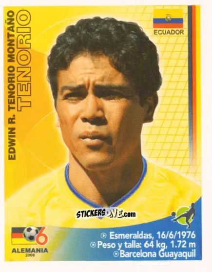 Sticker Edwin Tenorio - Mundial Alemania 2006 n. 38 - Navarrete