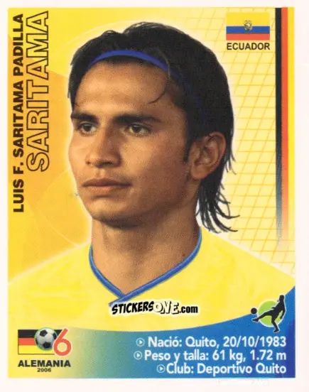 Sticker Luis Fernando Saritama - Mundial Alemania 2006 n. 39 - Navarrete